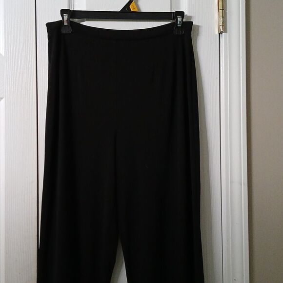 K Studio Collection black straight leg elastic back business casual pants Sz 8 - Picture 3 of 7
